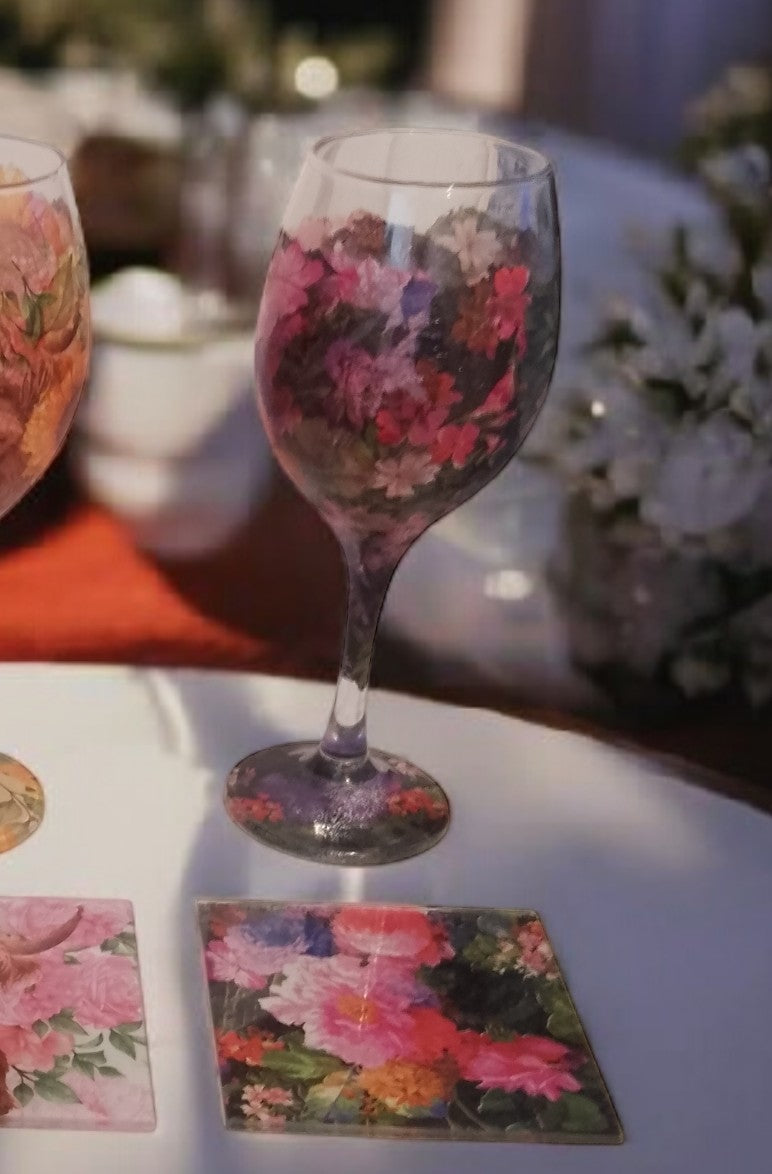DECOUPAGE WINE GLASS