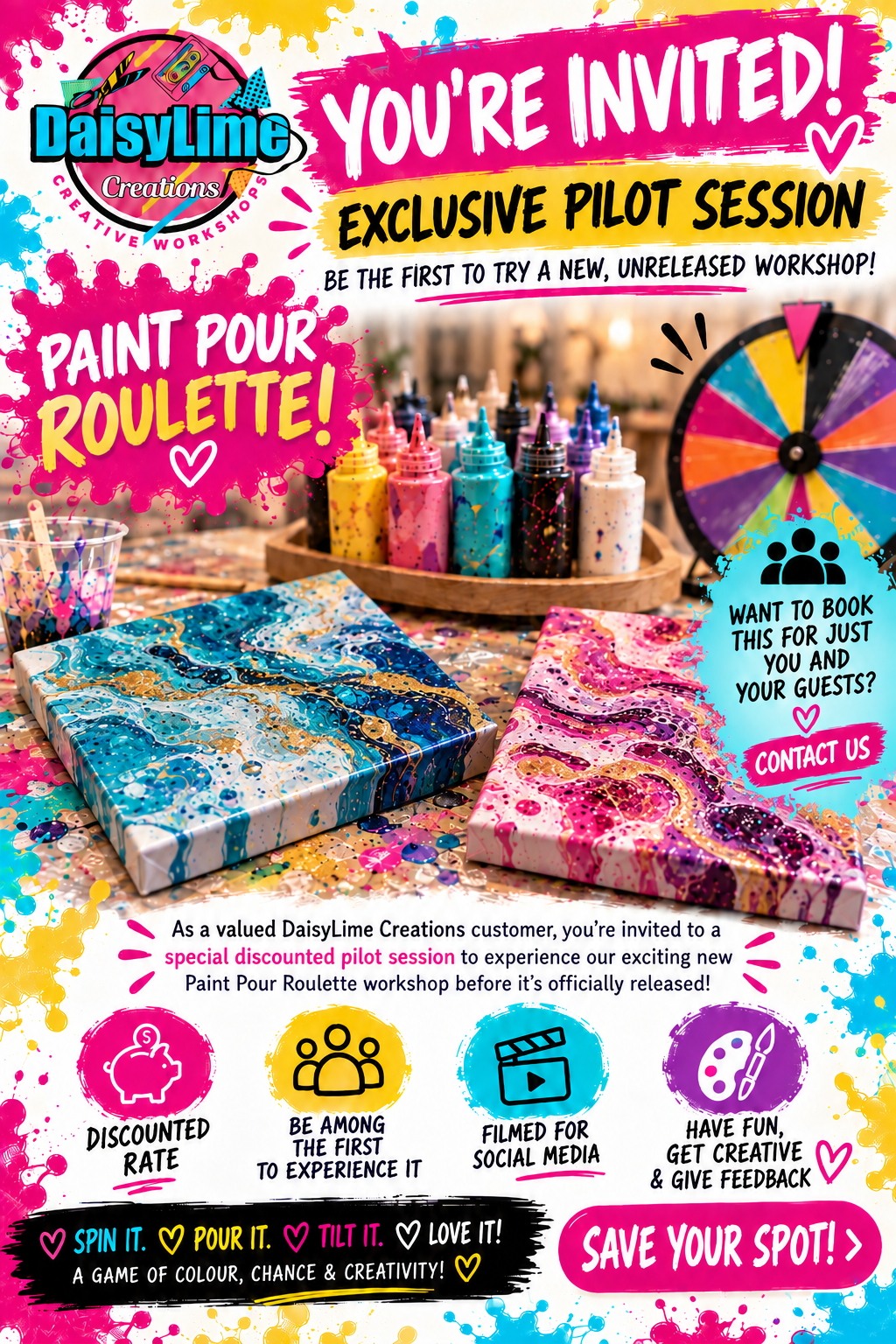 CANVAS PAINT POUR ROULETTE