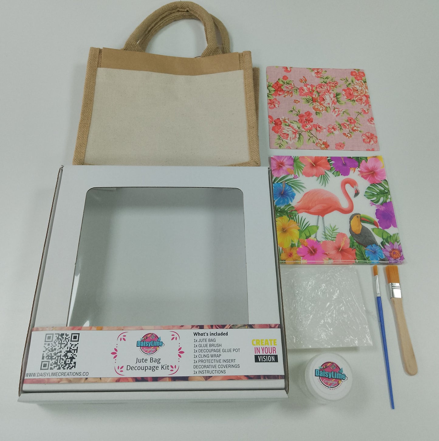 DECOUPAGE KIT - MEDIUM JUTE BAG