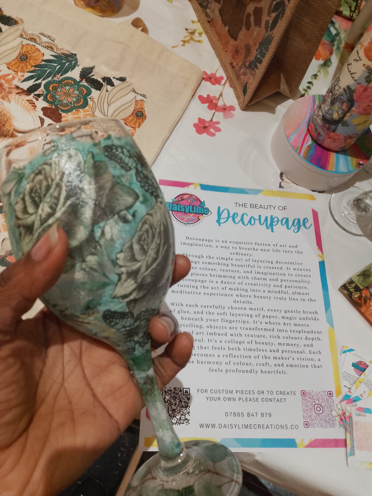 DECOUPAGE WINE GLASS