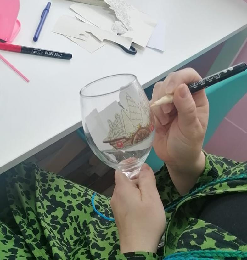 Acrylic Paint pen Wine glass 