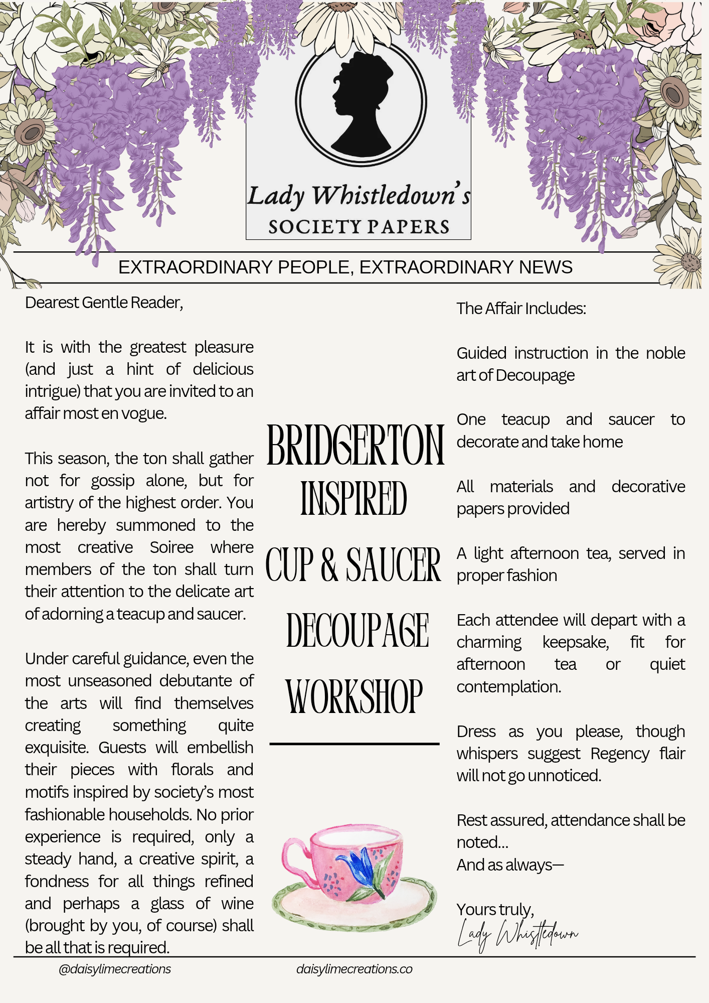 BRIDGERTON INSPIRED DECOUPAGE WORKSHOP