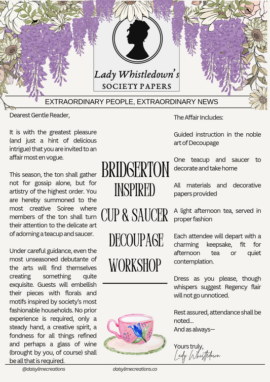 BRIDGERTON INSPIRED DECOUPAGE WORKSHOP
