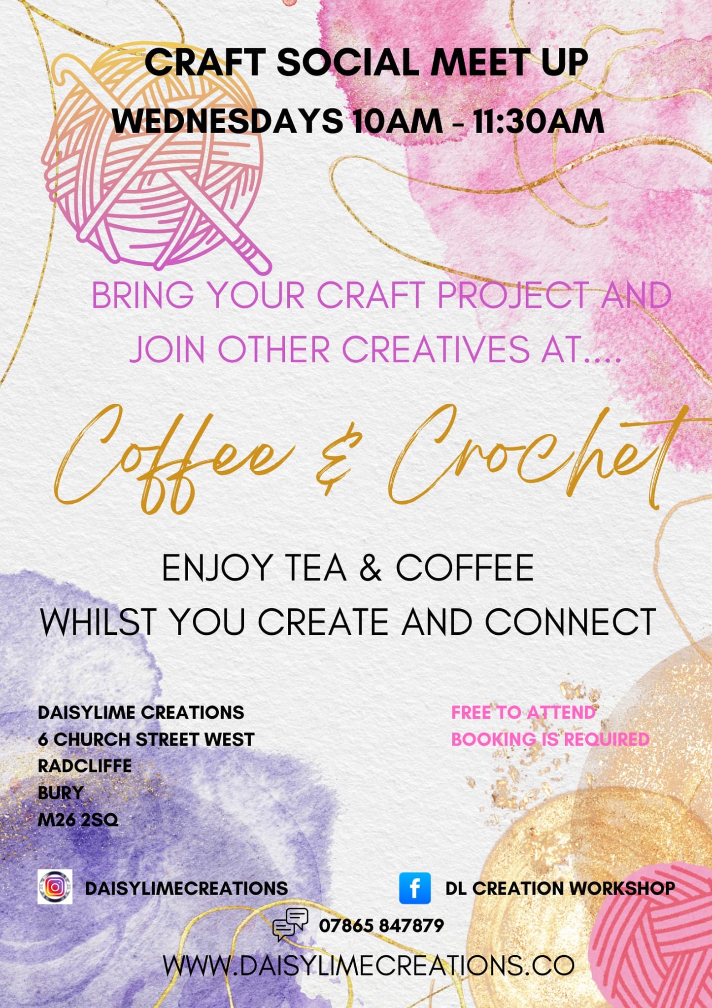 COFFEE AND CROCHET (FREE TO ATTEND)
