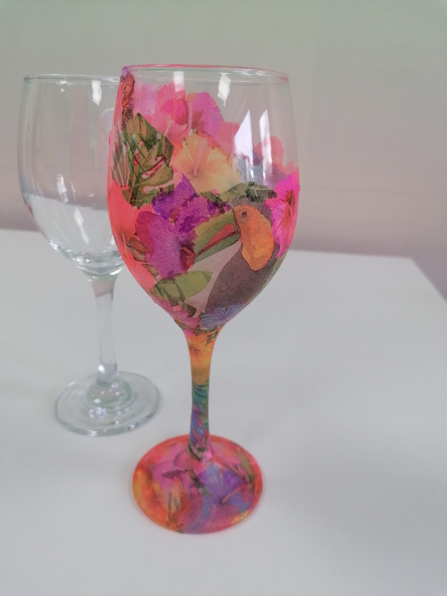 DECOUPAGE WINE GLASS