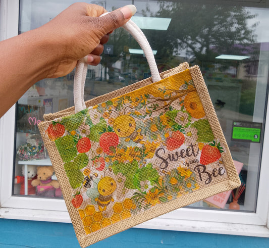 DECOUPAGE KIT - MINI JUTE BAG BUMBLE BEE