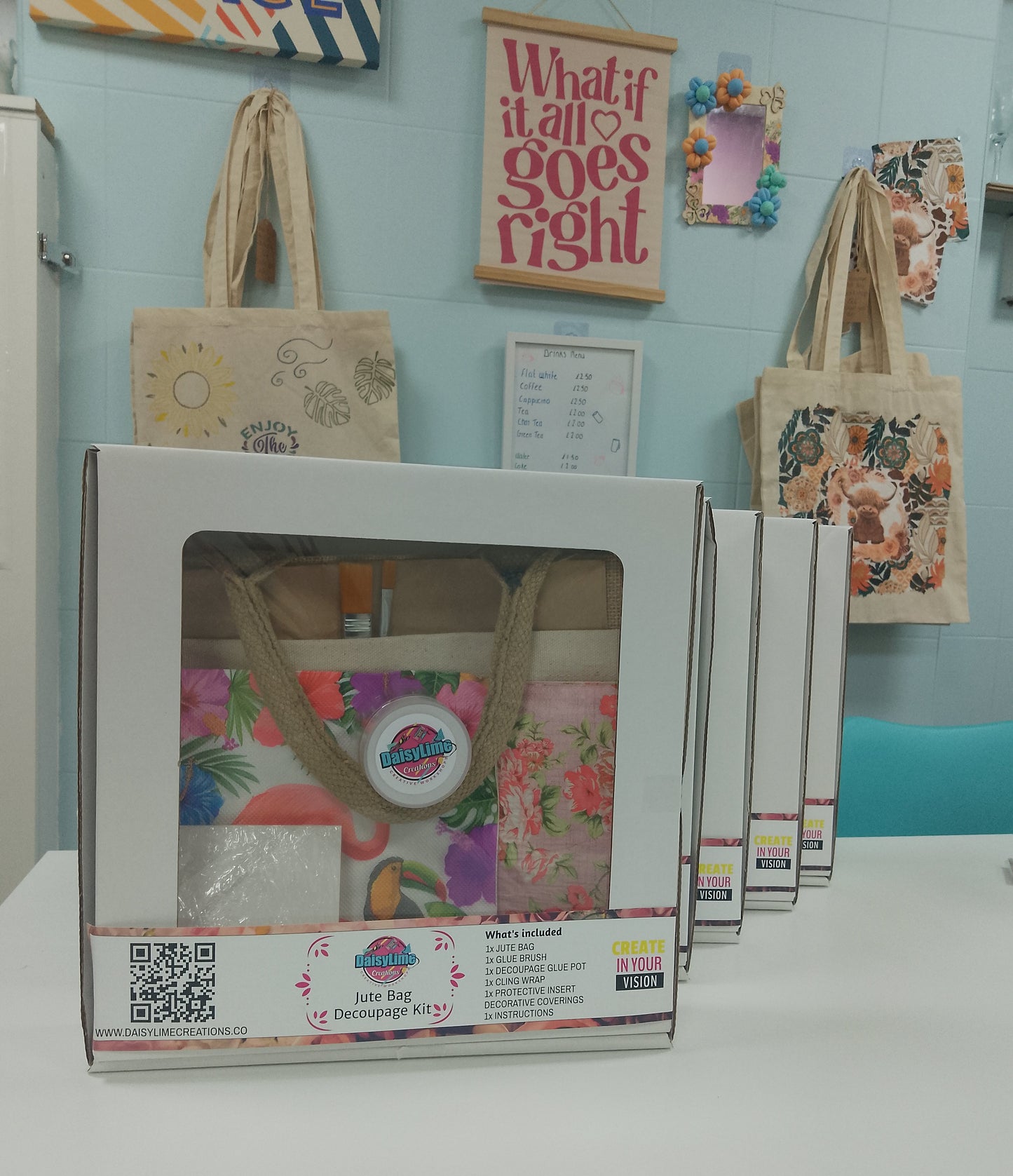 DECOUPAGE KIT - MINI JUTE BAG HIGHLAND COW