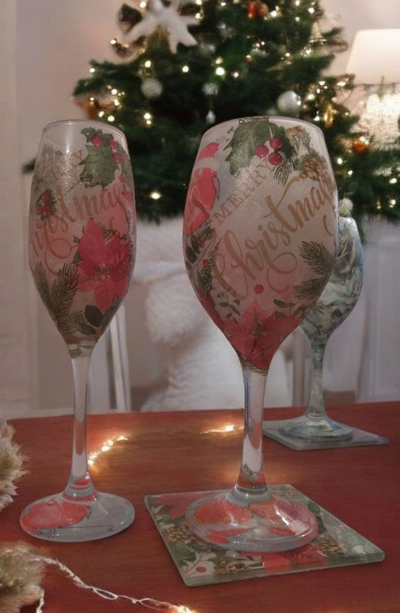 DECOUPAGE CHRISTMAS GLASS WORKSHOP