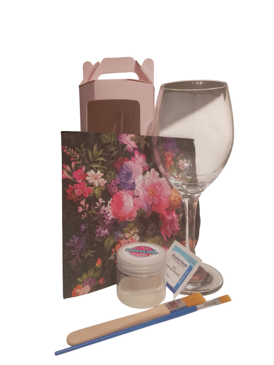 DECOUPAGE WINE GLASS - DIY KIT
