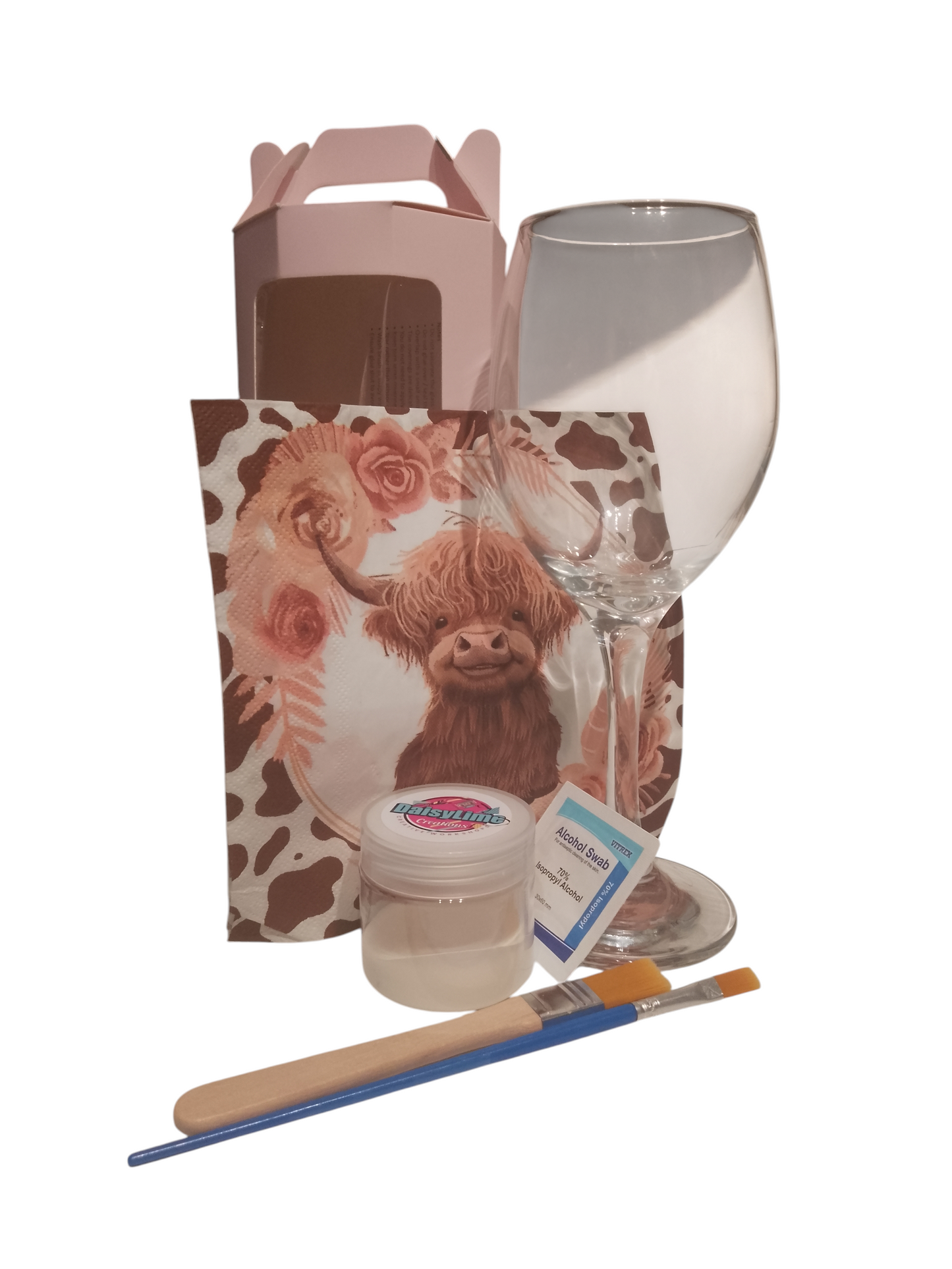 DECOUPAGE WINE GLASS - DIY KIT