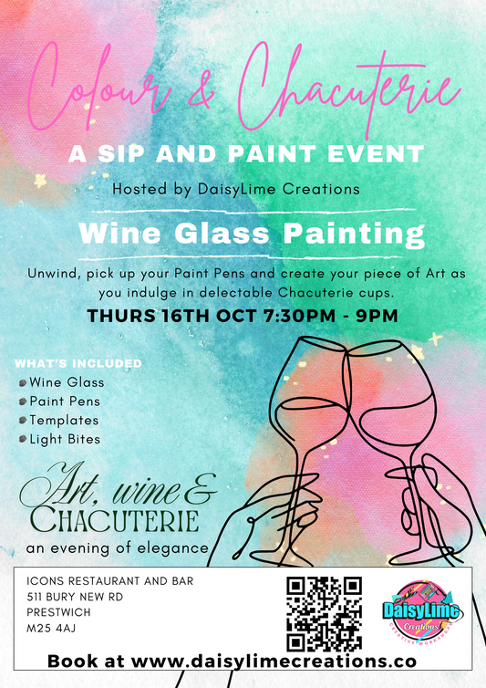 COLOUR AND CHACUTERIE - WINE GLASS PAINTING