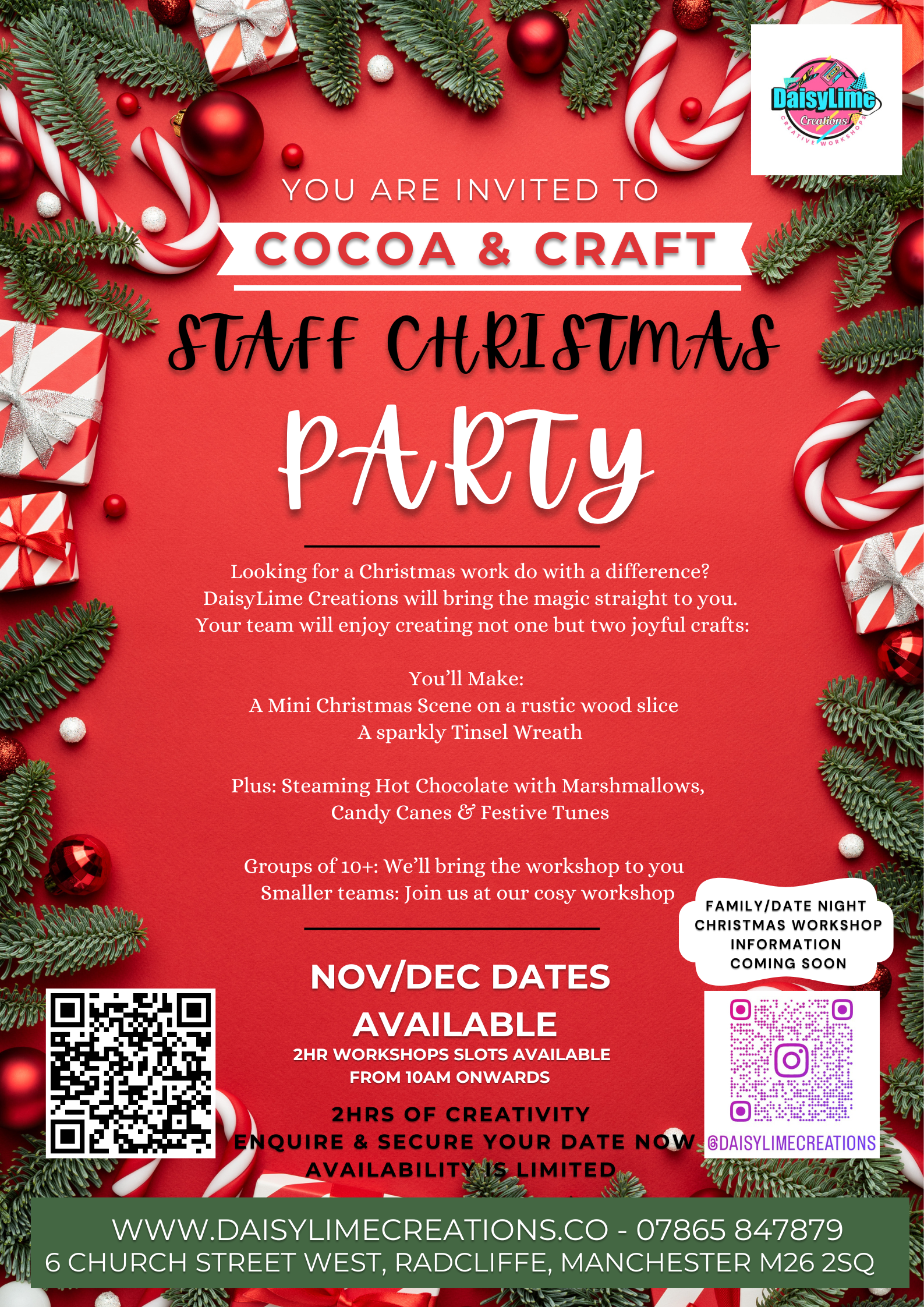 Staff Christmas party creative workshop Manchester 